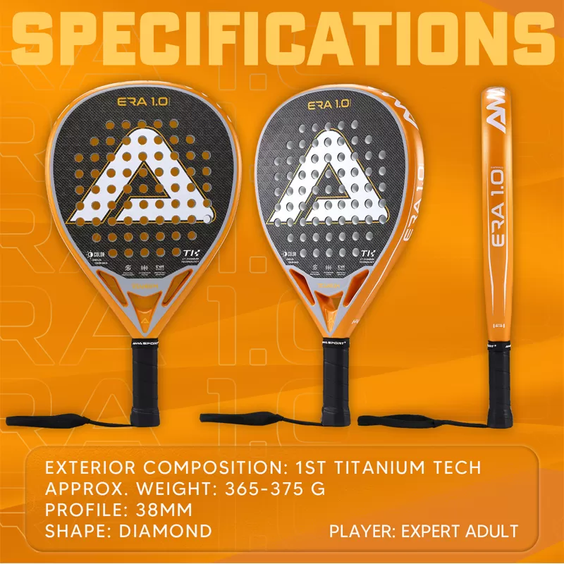Details of ERA 1.0 Titanium Gold Padel Racket