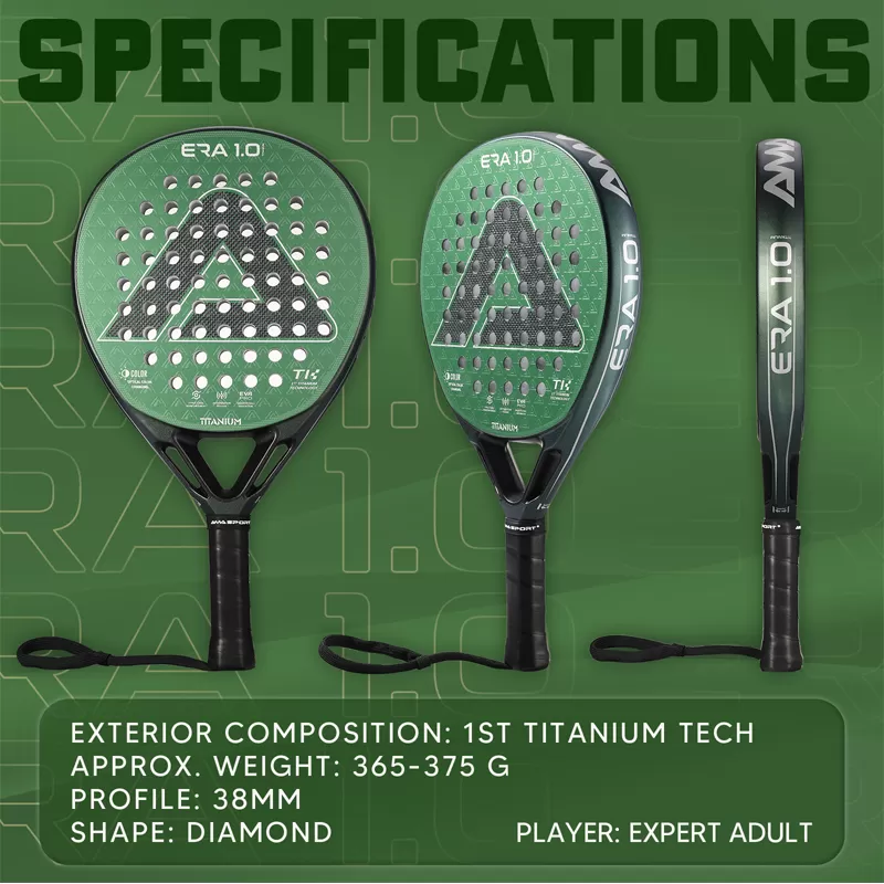 Details of ERA 1.0 Titanium Green Padel Racket