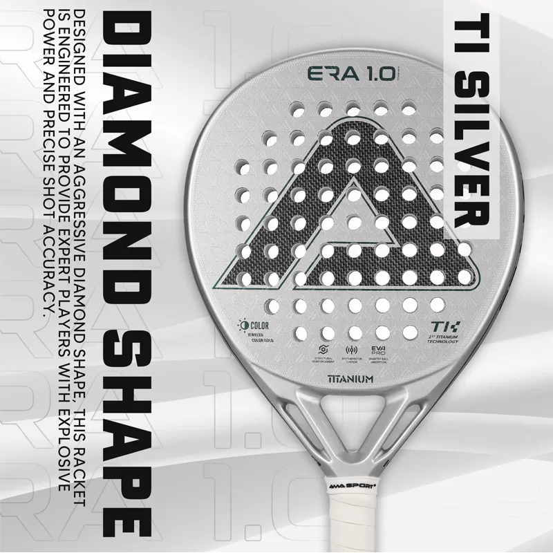 Details of ERA 1.0 Titanium Silver Padel Racket