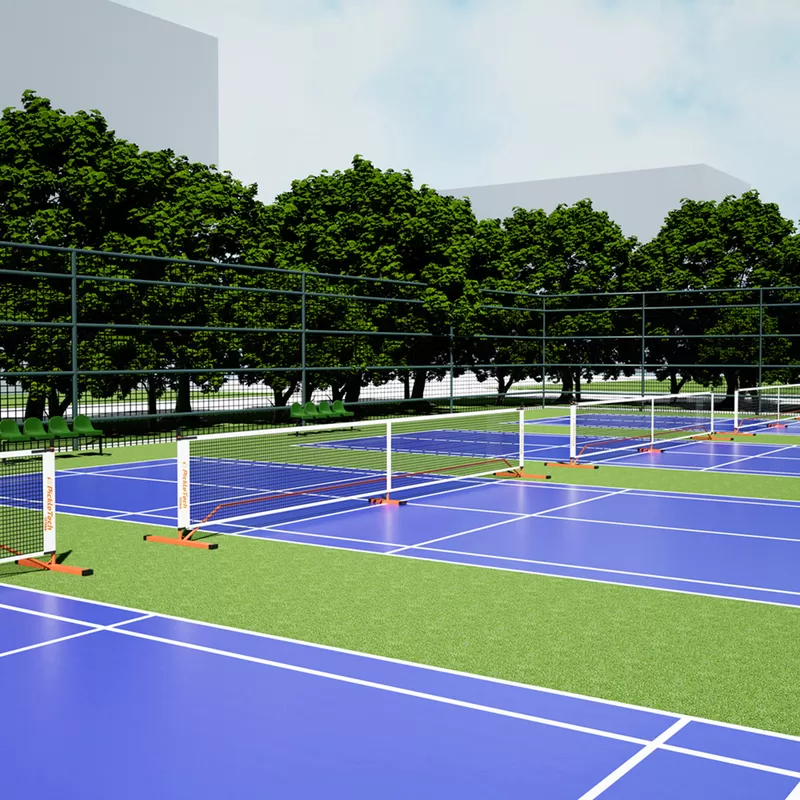 orange 2 in 1 pickleball net 6 exporter