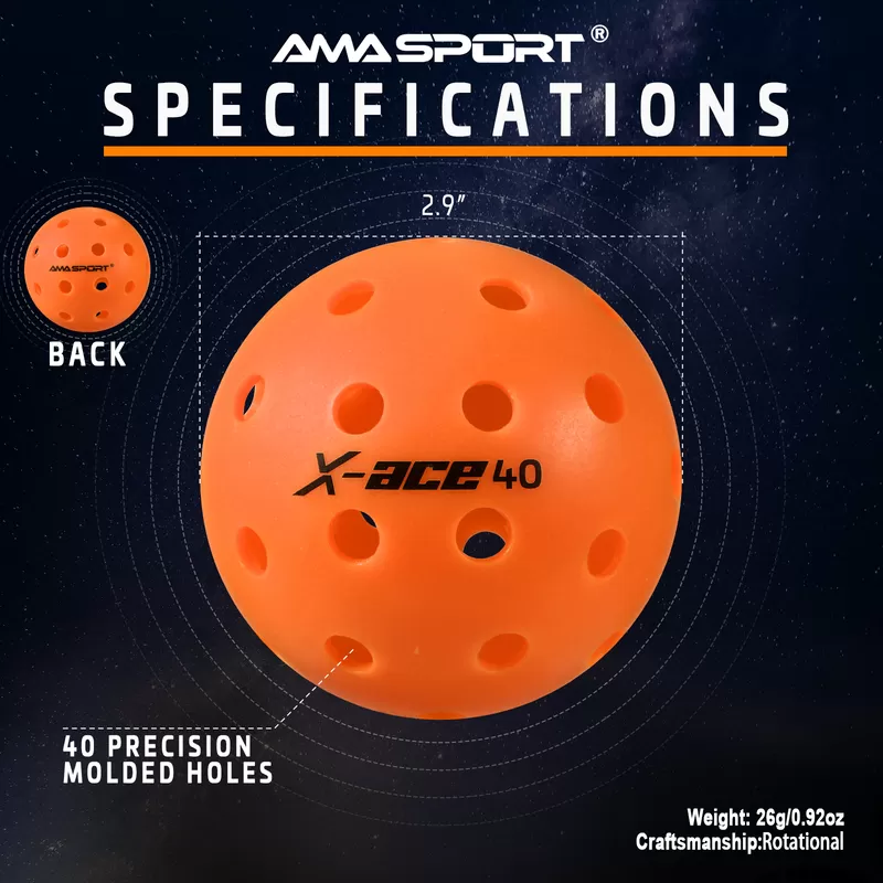 orange rotational pickleball ball x ace 40 china