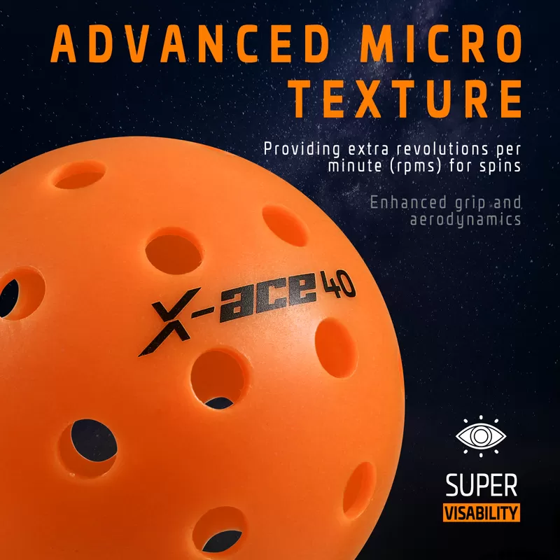 orange rotational pickleball ball x ace 40 factory