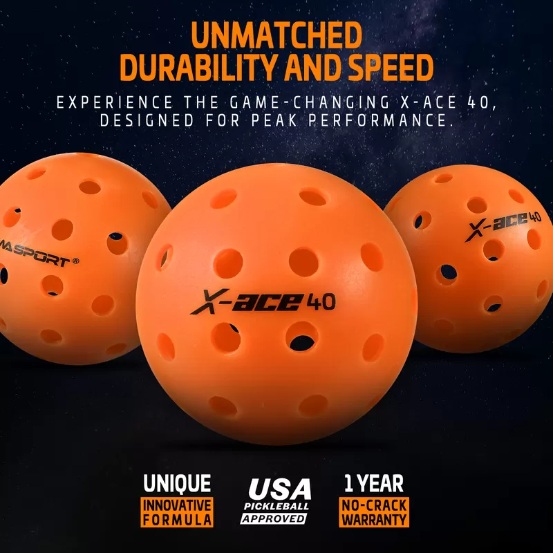 orange rotational pickleball ball x ace 40 for sale