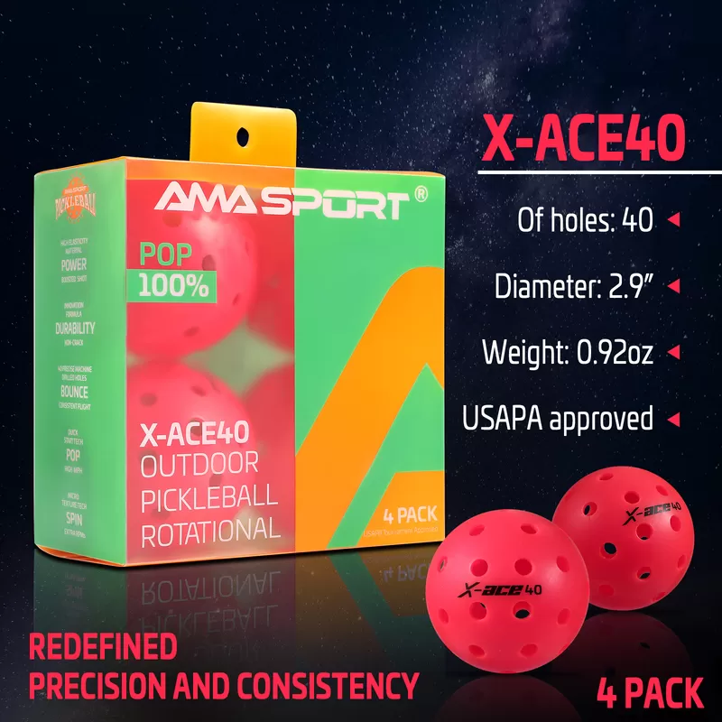 pink rotational pickleball ball x ace 40 exporter