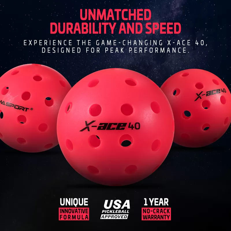 pink rotational pickleball ball x ace 40 factory