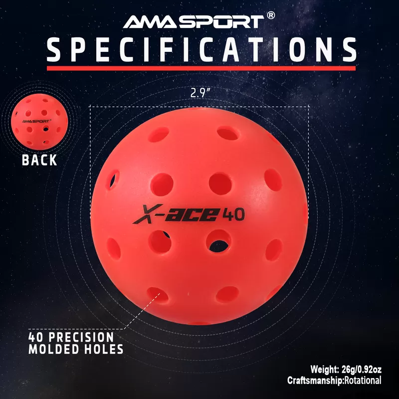 red rotational pickleball ball x ace 40 china