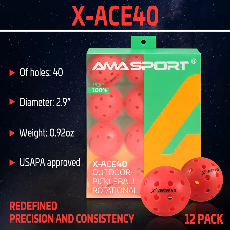 red rotational pickleball ball x ace 40 exporter