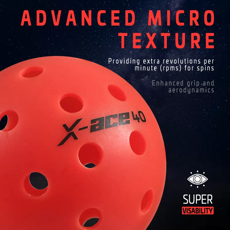 red rotational pickleball ball x ace 40 factory