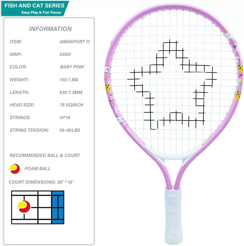 tennis racket kid bp17 pnk for sale